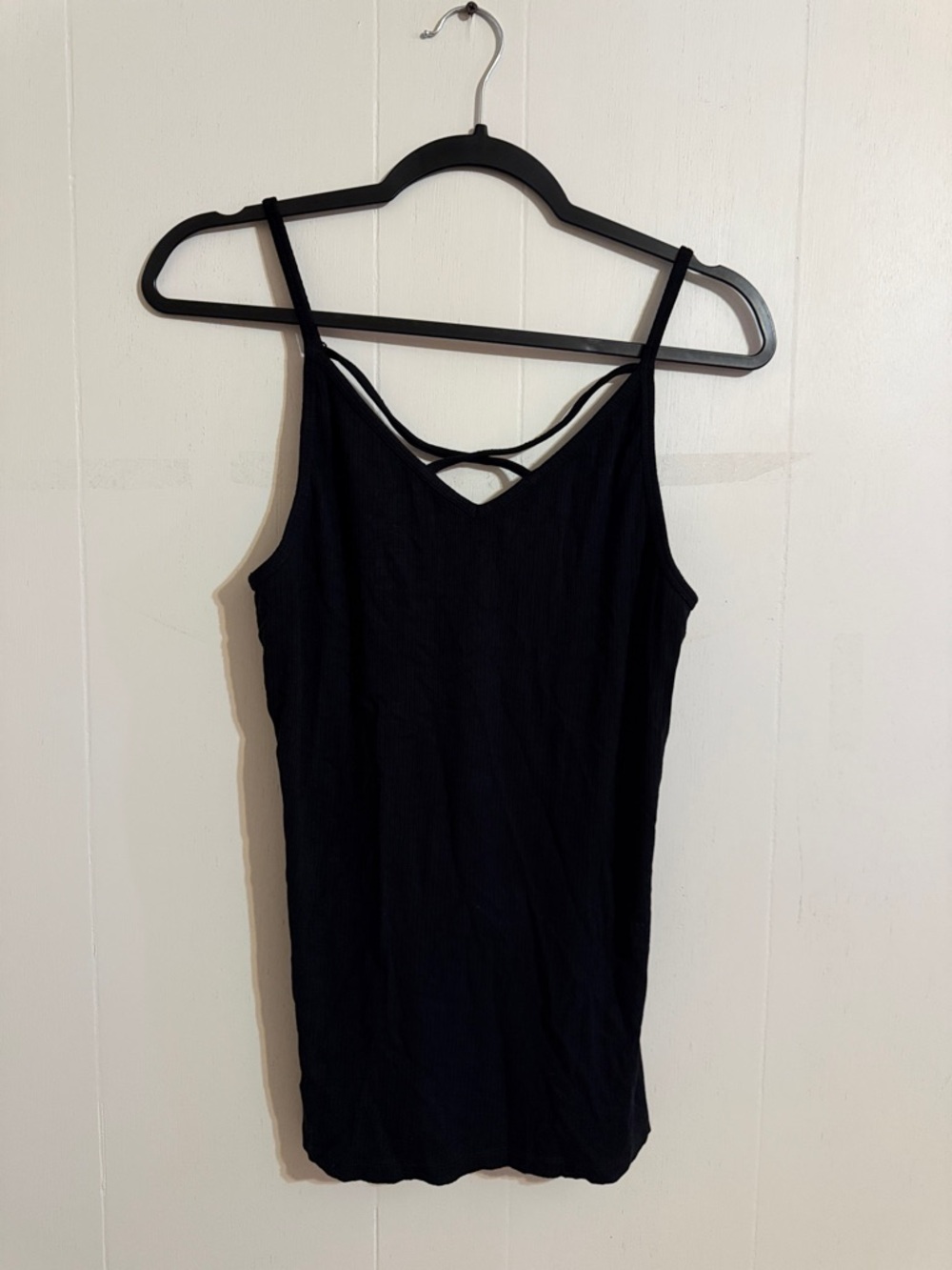 Torrid Black Strappy V-Neck Ribbed Cami